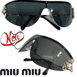 ⏰EXPIRING🔜🆕 Miu Mui Shields with side Crystal embellishments